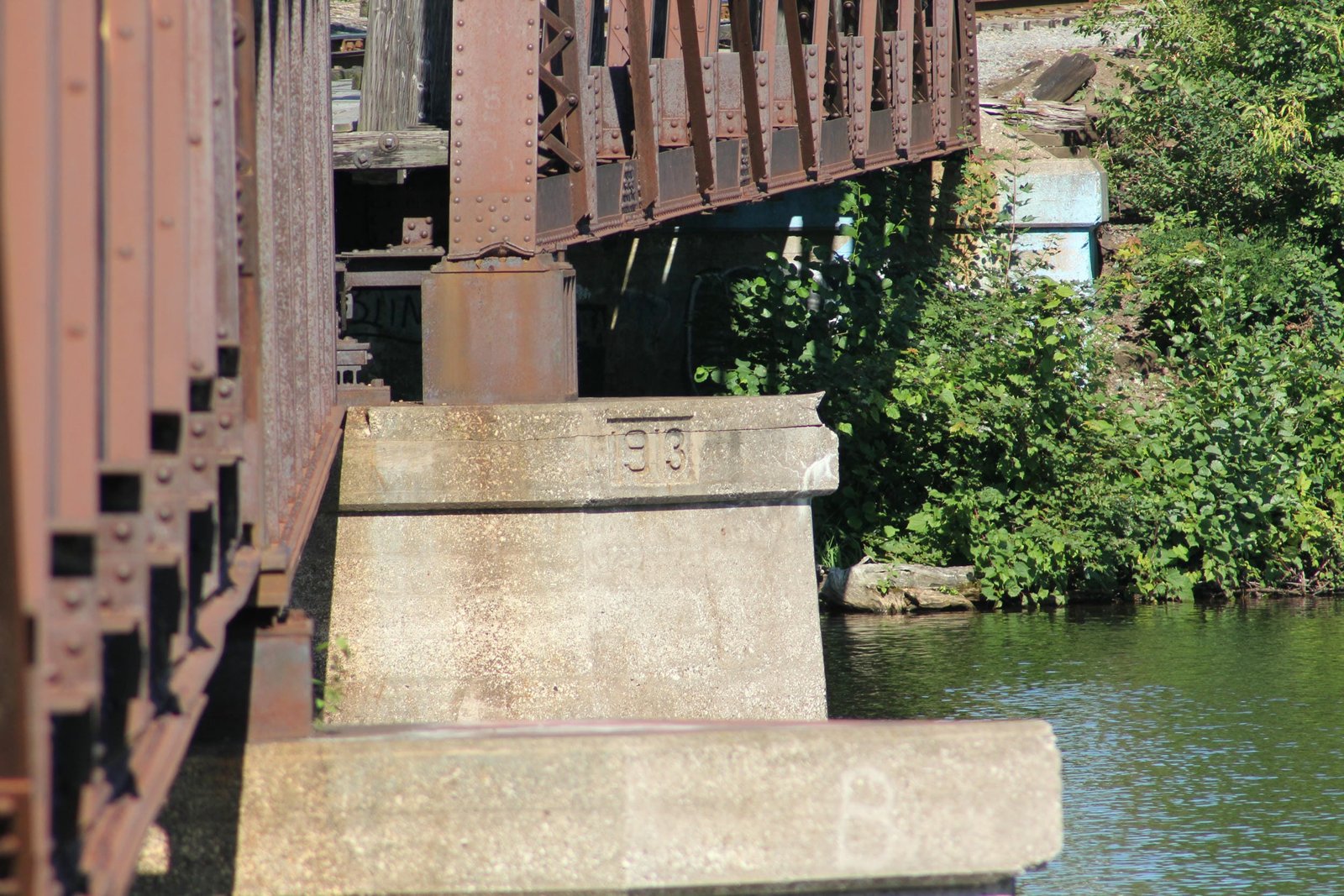 Date stamp on pier